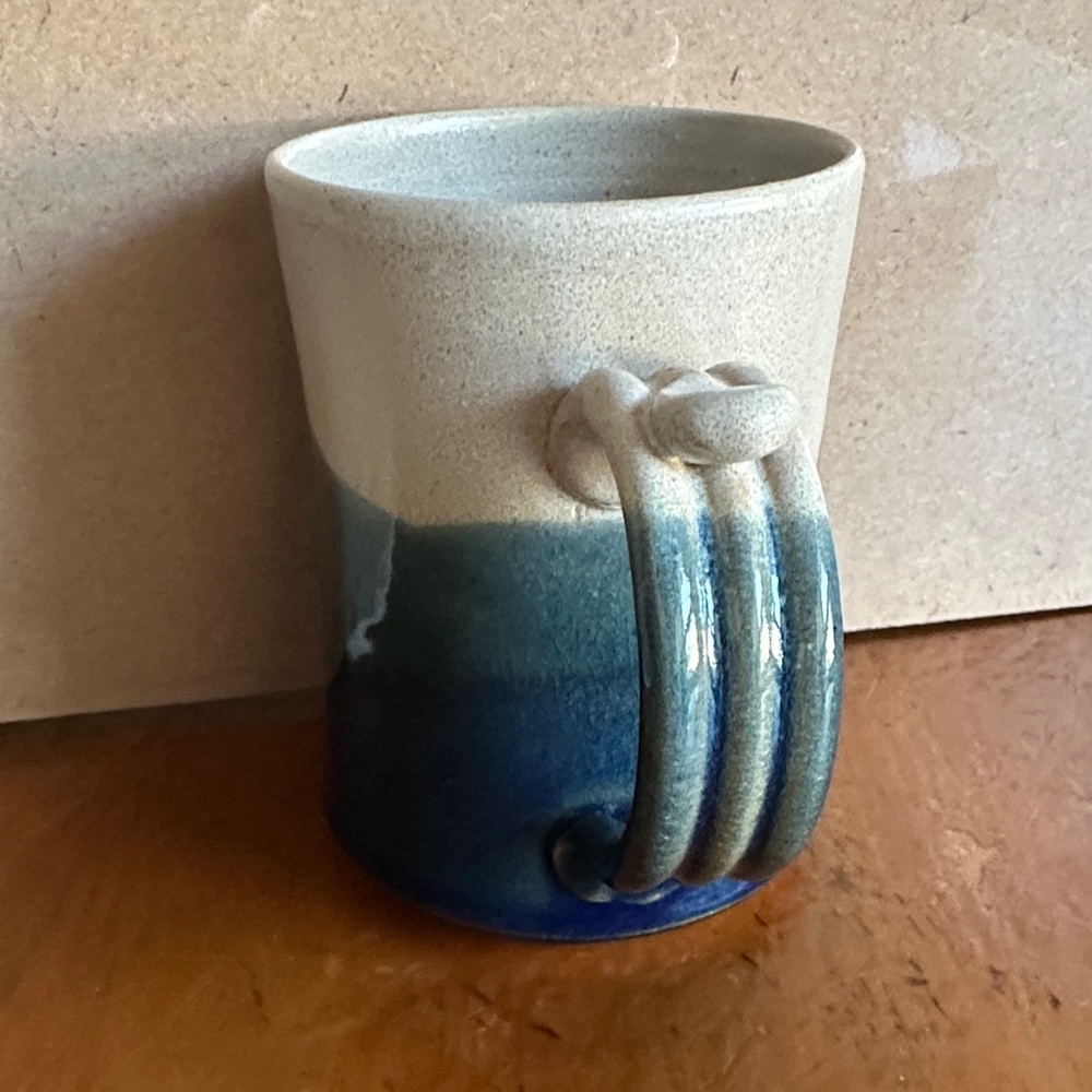 Ocracoke Coffee Co. Stoneware Mug in Blue and Cream - Picture 6 of 8